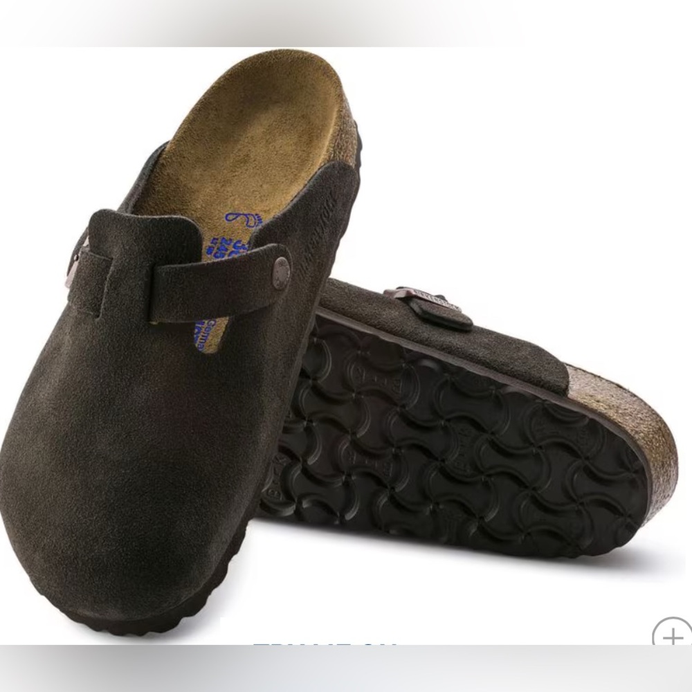 Birkenstock Boston Soft Footbed Suede Leather Clogs Mocha Size 10 Regular Wide